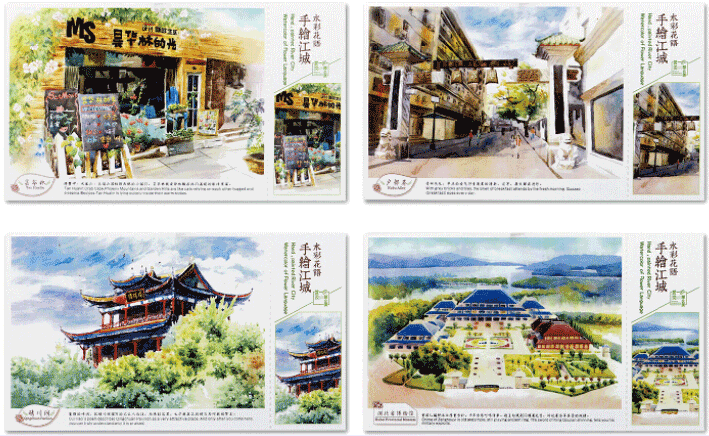 手绘明信片引起旅游纪念品风潮